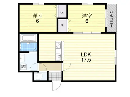 プロスパーコート住吉大社1(2LDK/1階)の間取り写真