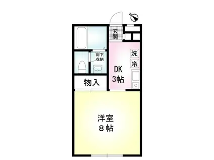 エスポワール京町(1K/2階)の間取り写真