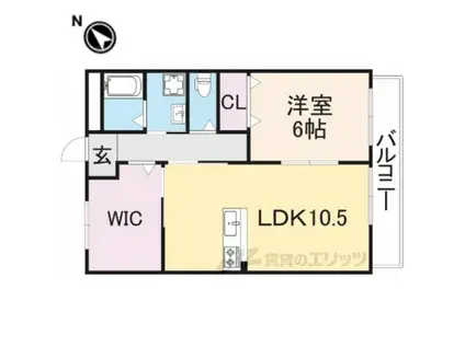 学園前グランドハイツ(1LDK/3階)の間取り写真