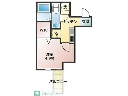 ヒルズ八柱II(1K/2階)の間取り写真