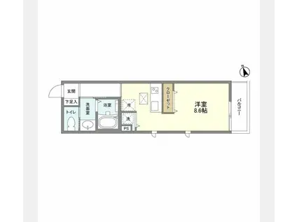 SHIMOKITA APARTMENT(ワンルーム/2階)の間取り写真