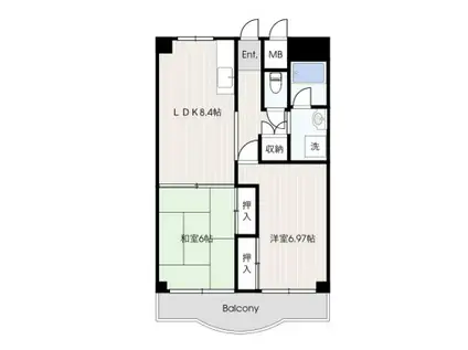 たちばなマンション(2DK/2階)の間取り写真