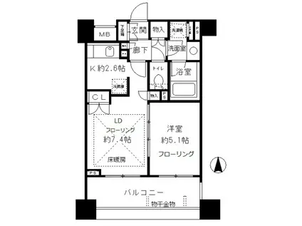 プライア渋谷(1LDK/8階)の間取り写真