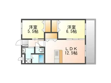 T-STAGE(2LDK/4階)の間取り写真