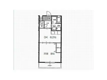 メゾンK(1DK/2階)の間取り写真