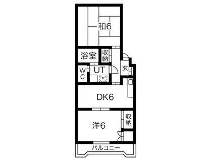 サンライズ市川(2DK/2階)の間取り写真