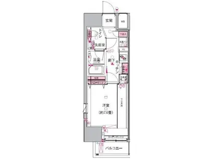 デュアレス愛宕虎ノ門(1K/4階)の間取り写真