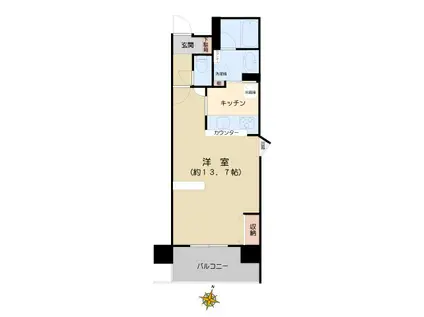 ダイアパレスグランデージ板橋(1K/7階)の間取り写真