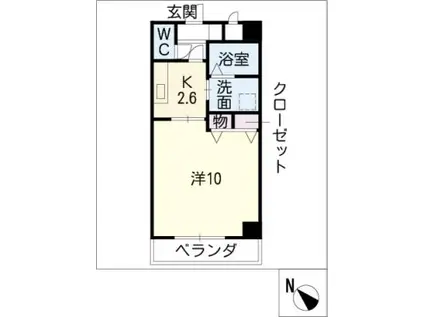 GREEN HILLS 塩釜(1K/3階)の間取り写真