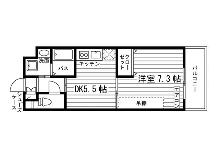 セントノーヴァ(1DK/3階)の間取り写真