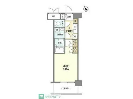 サンハイム鶴見 B(1K/6階)の間取り写真