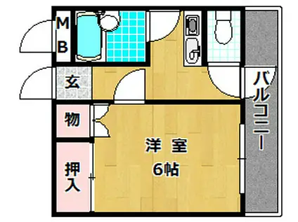 ひかりハイツ(1K/3階)の間取り写真