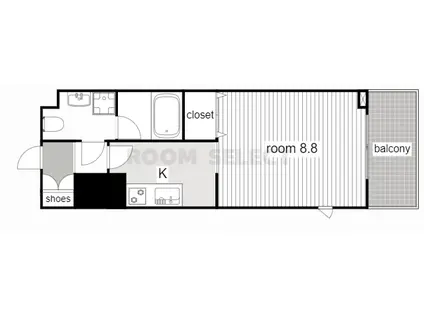 ウエストIN上前津(ワンルーム/6階)の間取り写真