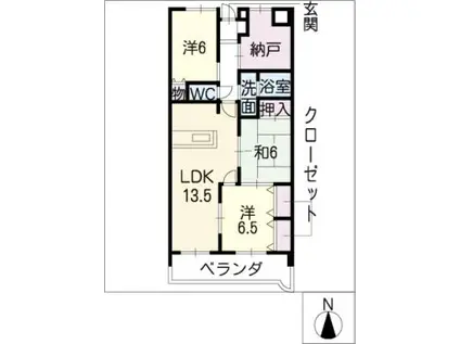 パラシオンJ・S(3SLDK/3階)の間取り写真