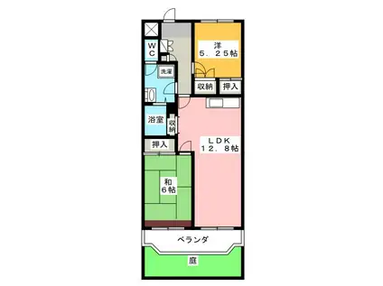ラフォーレ四ッ池公園 壱番館(2LDK/1階)の間取り写真