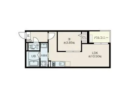 JACK YURAKUI(1LDK/3階)の間取り写真