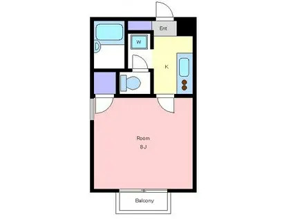 グラフティ仙川(1K/2階)の間取り写真