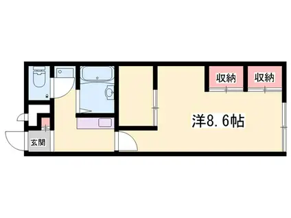 フレンドリーA(ワンルーム/2階)の間取り写真