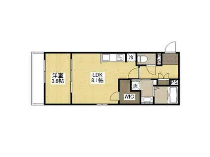 月光福山北零番館(1LDK/3階)の間取り写真