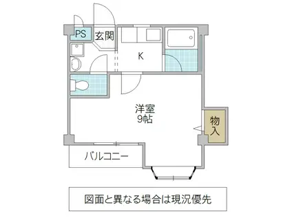 グランパルAZV(1K/2階)の間取り写真