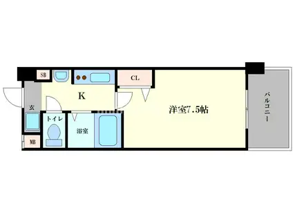 ARK ONE(1K/8階)の間取り写真