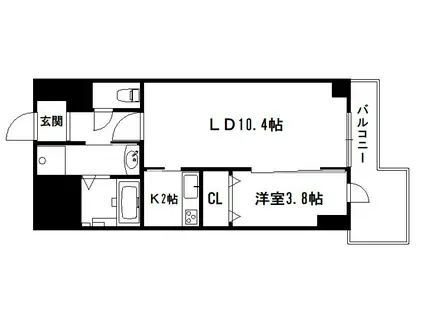 I.レジデンス京都南(1LDK/1階)の間取り写真