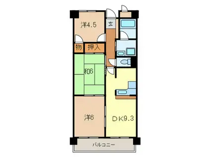 ユタカ第2ビル(3DK/7階)の間取り写真