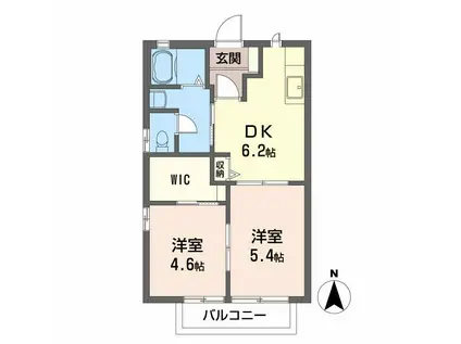 姫山フィルハーモニーコンセルトヘボウ(2DK/2階)の間取り写真