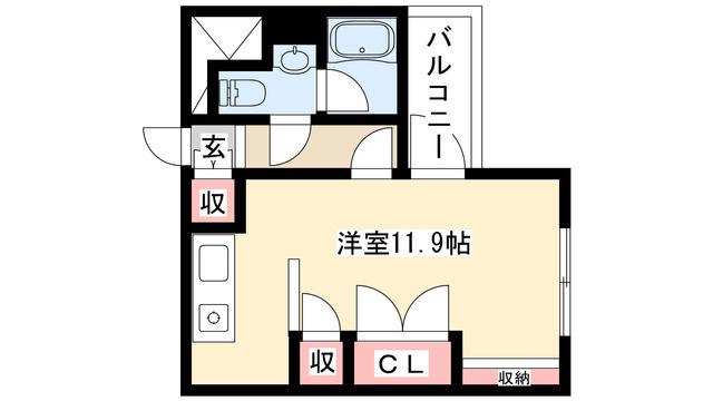 ドゥーエ大須(ワンルーム/5階)の間取り写真
