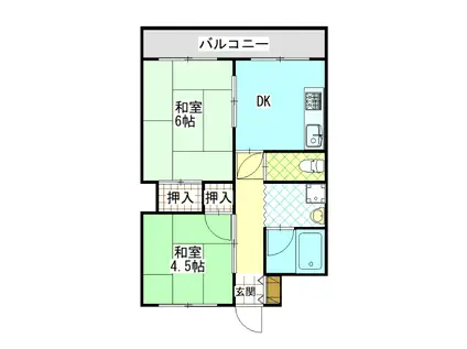 ロイヤルハイツ(2DK/2階)の間取り写真