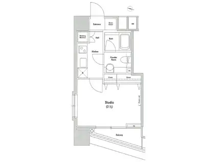 ファーストリアルタワー新宿(1K/9階)の間取り写真