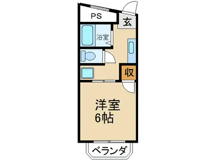 メゾンエトワール(1K/2階)の間取り写真