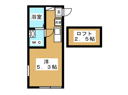 ブランシュ東寺尾(ワンルーム/2階)の間取り写真