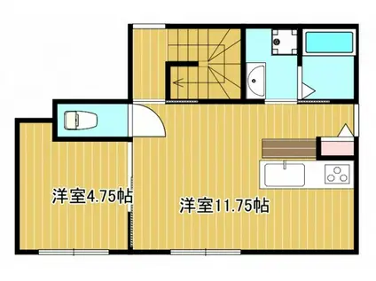エクラン(1LDK/2階)の間取り写真