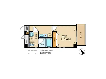 エスペランサ(1K/1階)の間取り写真