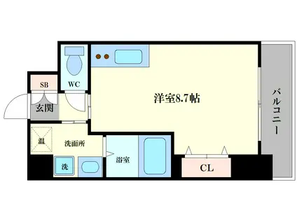 プリモディーネ福島(ワンルーム/4階)の間取り写真