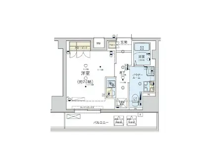 ジェノヴィア東日本橋駅前GREEN VEIL GENOVIA東日本橋(1K/7階)の間取り写真