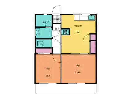 木戸ハイツ(2LDK/2階)の間取り写真