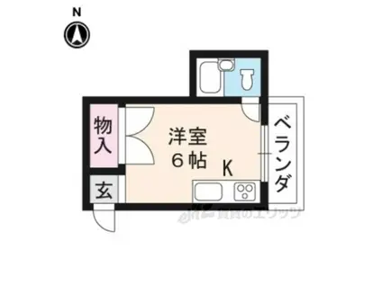 ライブコート二軒茶屋(ワンルーム/2階)の間取り写真