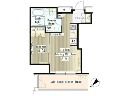 MY TOWER RESIDENCE マイタワーレジデンス(1LDK/17階)の間取り写真