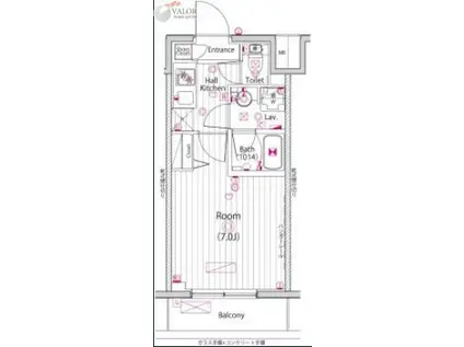 ガーラ・クレスタ横濱関内(1K/3階)の間取り写真