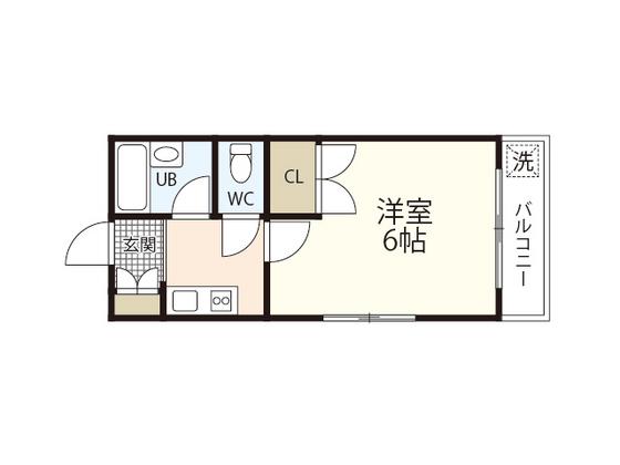 アルヴェール庚午(1K/1階)の間取り写真