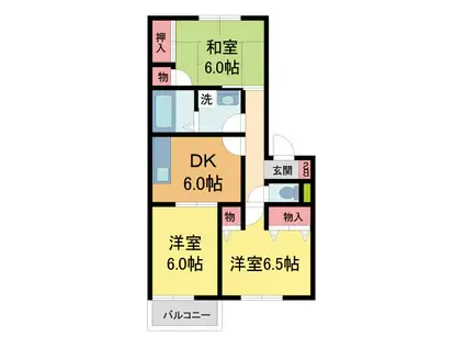 レーベン高司(3DK/2階)の間取り写真