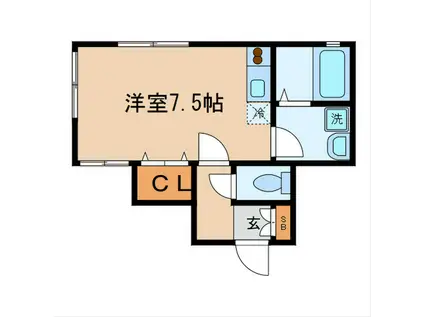 ウエストビレッタ(ワンルーム/1階)の間取り写真