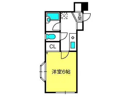 サニーフラットPARTⅡ(1K/2階)の間取り写真