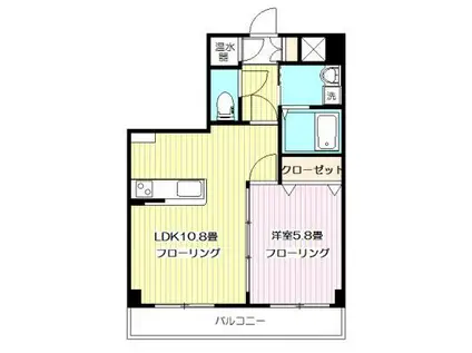 レゾナンス中野(1LDK/2階)の間取り写真