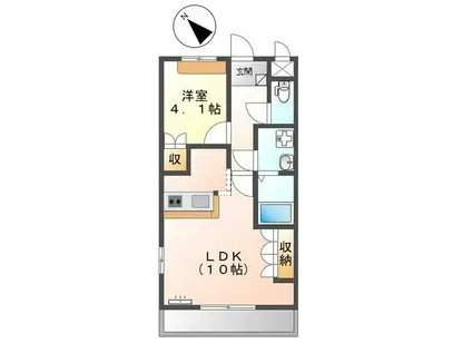 リバー・ウィンド(1LDK/2階)の間取り写真