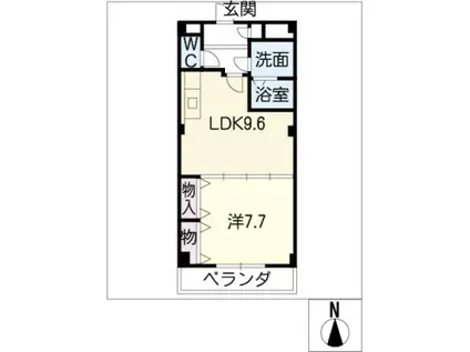 メルベーユHAJI III(1LDK/1階)の間取り写真
