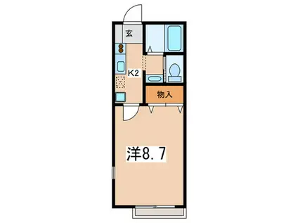 リラ・プレカリア湘南(1K/1階)の間取り写真