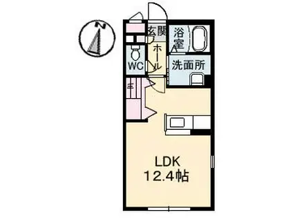 コートドール浜田(ワンルーム/1階)の間取り写真